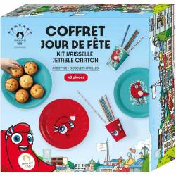 BOX VAISSELLE JETABLE JOUR DE FETE MASCOTTE M12