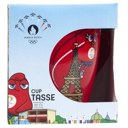 TASSE CERAMIQUE FINE TOUR EIFFEL ROUGE 32CL M12