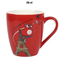 TASSE CERAMIQUE FINE TOUR EIFFEL ROUGE 32CL M12