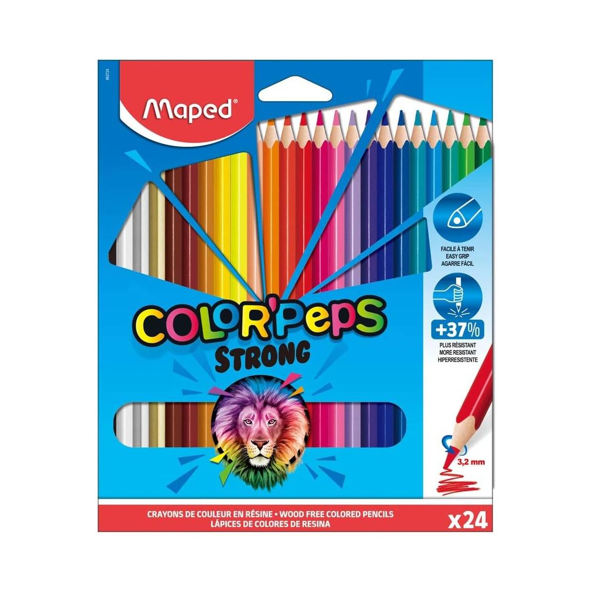 Maped - Crayons de Couleur STRONG Color'Peps Pochette de 24 Crayons