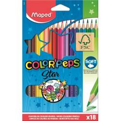 Crayons de Couleur Maped Color'peps Star x18