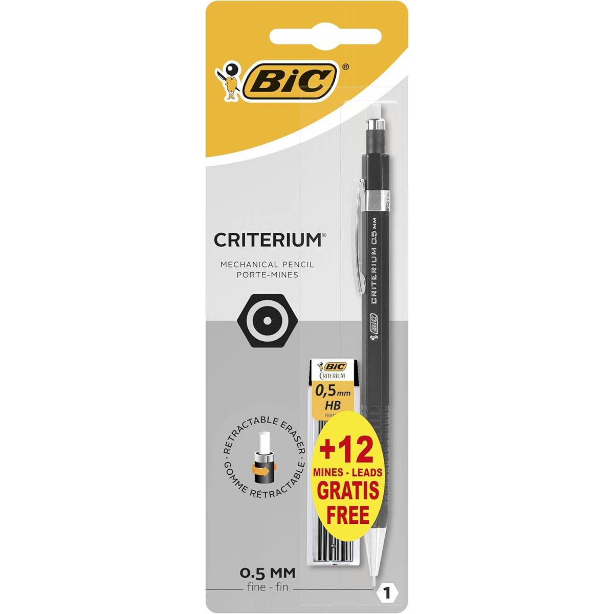 BIC - Criterium Mechanical Lead 0.5 mm + 12 Leads Black