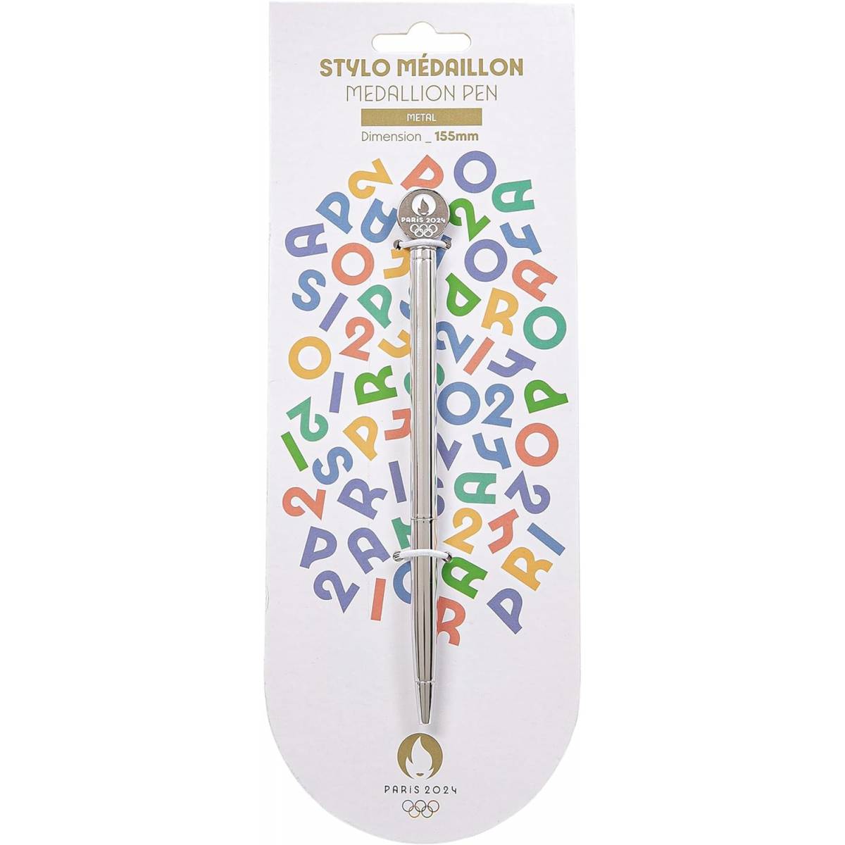 Stylo Médaillon PARIS 2024 Doré ou Argent