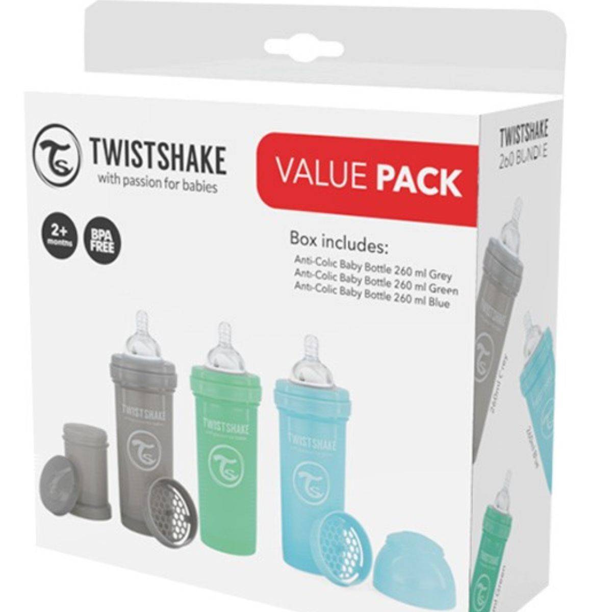 Pack Twistshake 3 biberons 260 ml