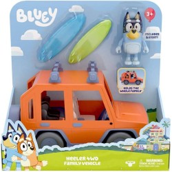 Bluey 4x4 de la famille Heeler Voiture avec figurine Bandit incluse