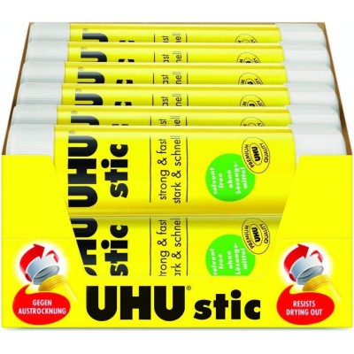 UHU - Batch of 12 Glue Stick 40g