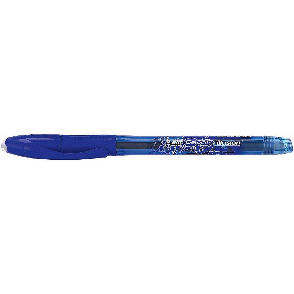 Stylo BIC Effaçable Gel-ocity Illusion 0.7 mm Bleu