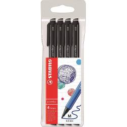 STABILO POINTMAX - Etui de 4 Stylos-Feutres Pointe Moyenne - Noir